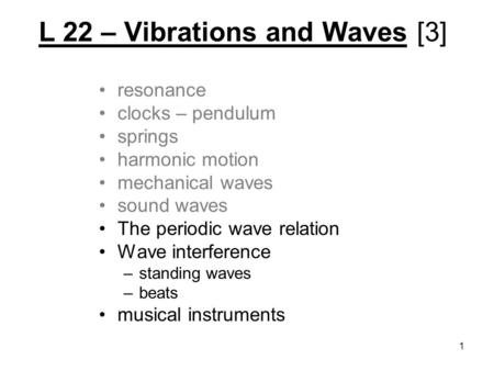 L 22 – Vibrations and Waves [3]