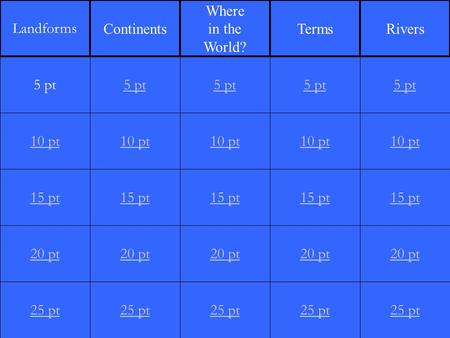 10 pt 15 pt 20 pt 25 pt 5 pt 10 pt 15 pt 20 pt 25 pt 5 pt 10 pt 15 pt 20 pt 25 pt 5 pt 10 pt 15 pt 20 pt 25 pt 5 pt 10 pt 15 pt 20 pt 25 pt 5 pt Landforms.