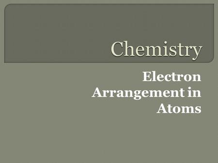 Electron Arrangement in Atoms.  Electron configurations  Aufbau principle  Pauli exclusion principle  Hund’s rule.