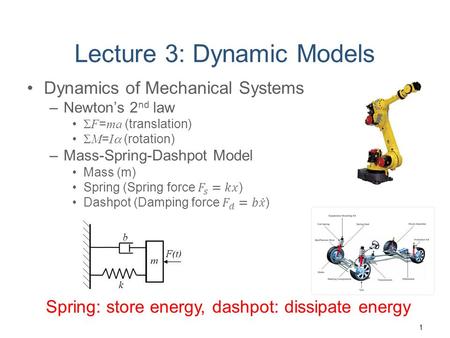 Lecture 3: Dynamic Models