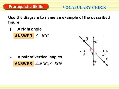 Prerequisite Skills VOCABULARY CHECK