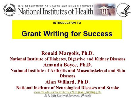 Ronald Margolis, Ph.D. National Institute of Diabetes, Digestive and Kidney Diseases Amanda Boyce, Ph.D. National Institute of Arthritis and Musculoskeletal.