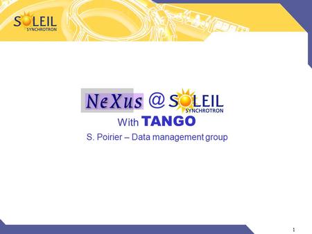 With TANGO S. Poirier – Data management group.