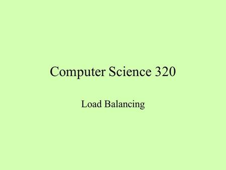 Computer Science 320 Load Balancing. Behavior of Parallel Program Why do 3 threads take longer than two?