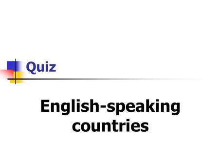 English-speaking countries