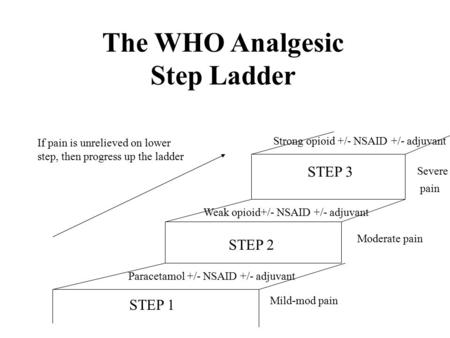 The WHO Analgesic Step Ladder