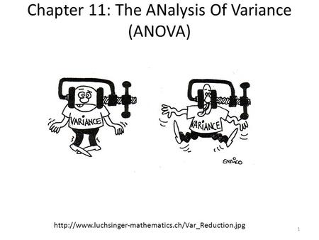 Chapter 11: The ANalysis Of Variance (ANOVA)