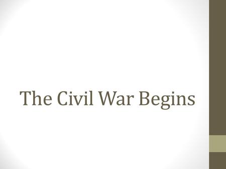 The Civil War Begins. Start of the War 7 southernmost states seceded – 1861 Only 2 Southern forts were still in Union hands Fort Sumter – SC Confederacy.