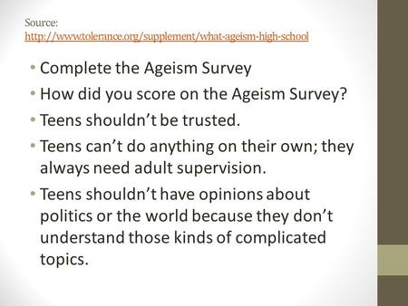 Source:   Complete the Ageism Survey.