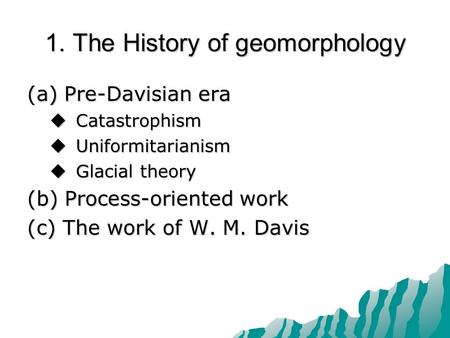 1. The History of geomorphology