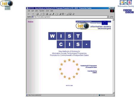 WISTCIS PROJECT COMPONENTS WISTCIS project IDCs.