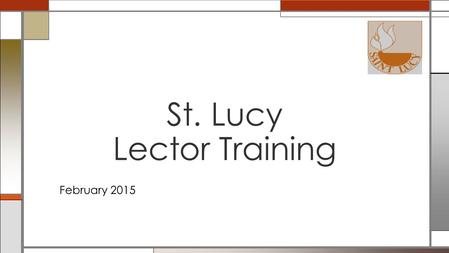 St. Lucy Lector Training