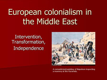 European colonialism in the Middle East