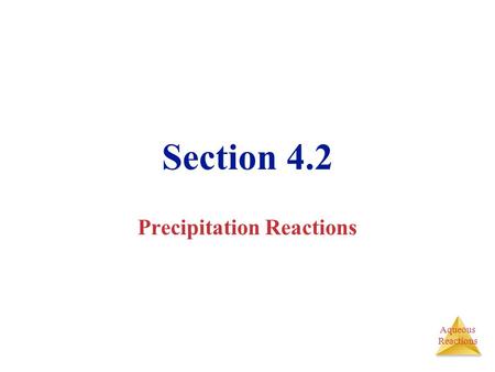 Precipitation Reactions