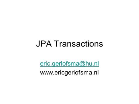 JPA Transactions