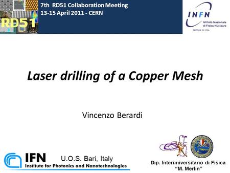 Laser drilling of a Copper Mesh