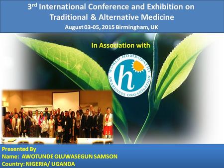 3rd International Conference and Exhibition on