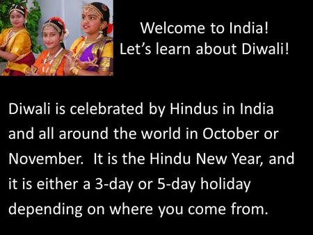 Let’s learn about Diwali!