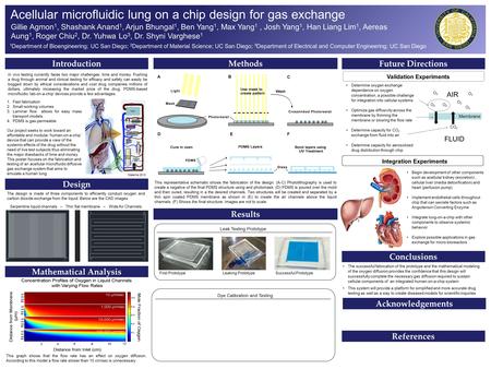 Acellular microfluidic lung on a chip design for gas exchange Introduction Design Methods Conclusions Acknowledgements Mathematical Analysis Integration.