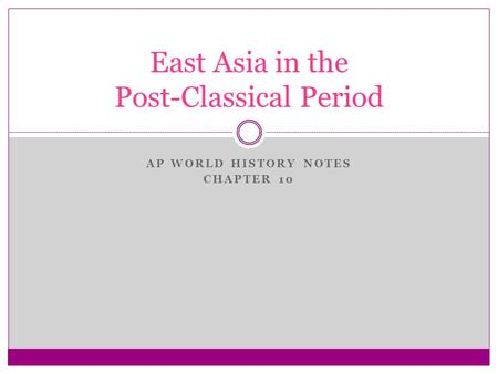 East Asia in the Post-Classical Period