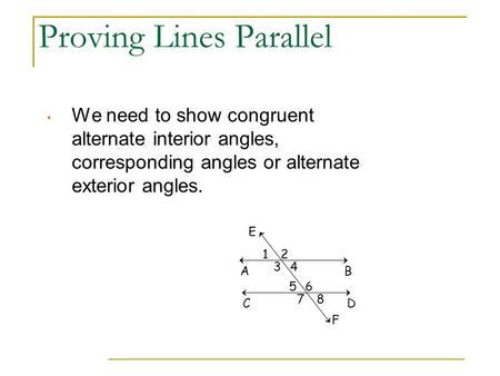 Proving Lines Parallel