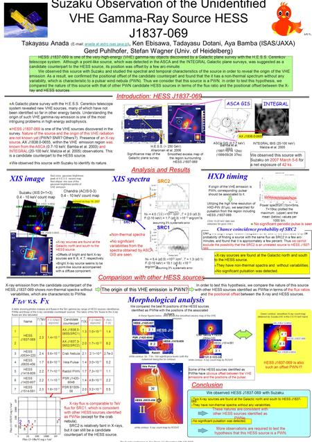 Takayasu Anada (E-mail: anada at astro.isas.jaxa.jp), Ken Ebisawa, Tadayasu Dotani, Aya Bamba (ISAS/JAXA)anada at astro.isas.jaxa.jp Gerd Puhlhofer, Stefan.