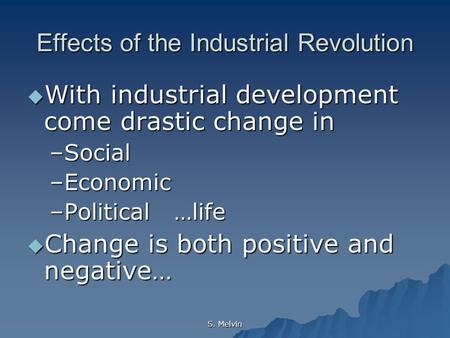 Effects of the Industrial Revolution