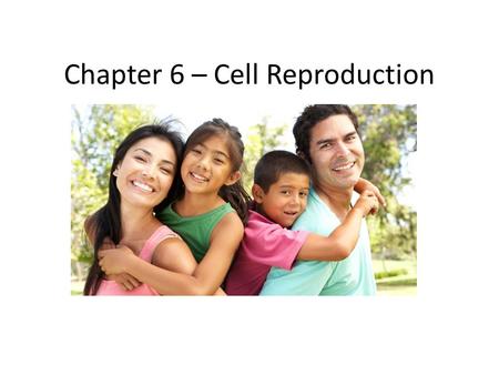 Chapter 6 – Cell Reproduction Cell Reproduction.