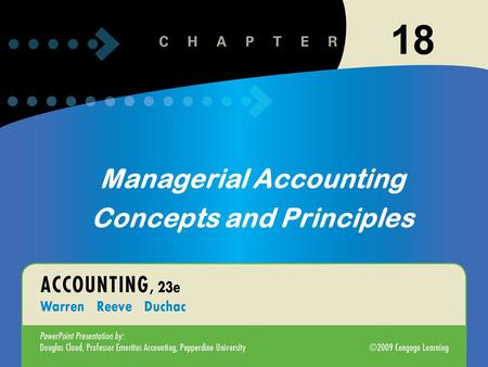 11-118-1 Managerial Accounting Concepts and Principles 18.