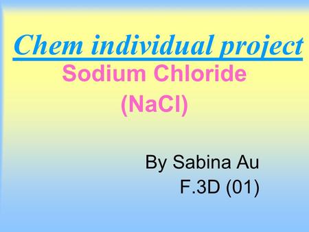 Chem individual project