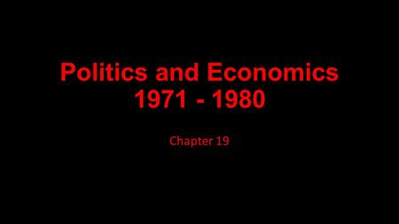 Politics and Economics