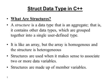 Struct Data Type in C++ What Are Structures?