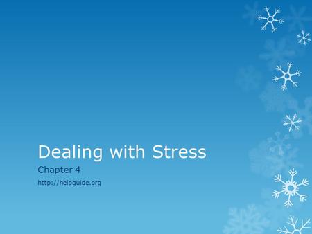 Dealing with Stress Chapter 4