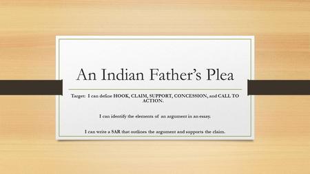 An Indian Father’s Plea