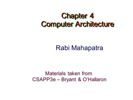 Computer Architecture