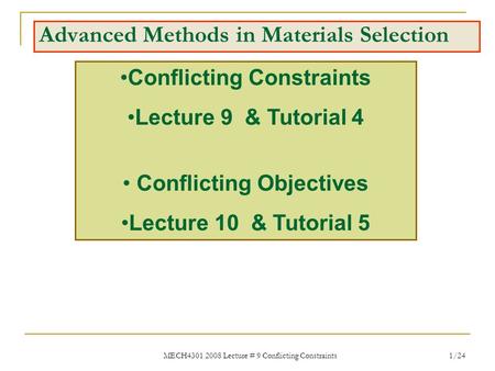 Advanced Methods in Materials Selection