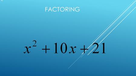 FACTORING a). FACTORING a) FACTORING a) FACTORING a)