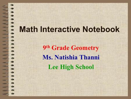 Math Interactive Notebook