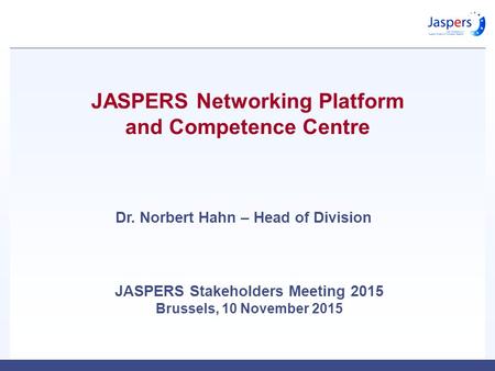 JASPERS Networking Platform and Competence Centre