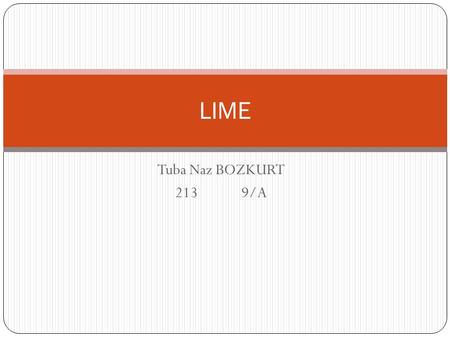 Tuba Naz BOZKURT 213 9/A LIME. Calcium oxide (quicklime) Calcium hydroxide (slaked lime)