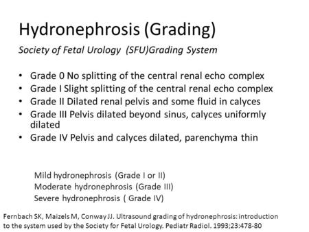 Hydronephrosis (Grading)