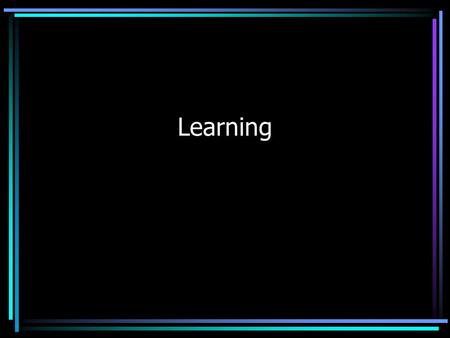 Learning Types of Learning Classical Conditioning Operant Conditioning Observational Learning.