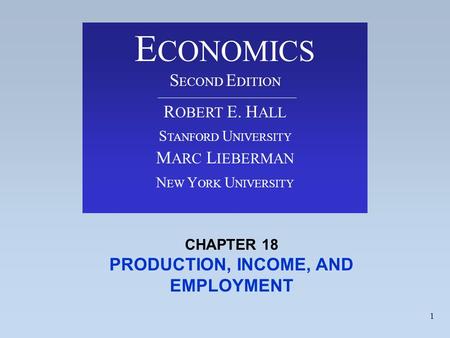 PRODUCTION, INCOME, AND EMPLOYMENT