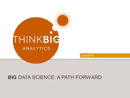 June 2013 BIG DATA SCIENCE: A PATH FORWARD. CONFIDENTIAL | 2   Data Science Lead.