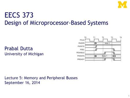 EECS 373 Design of Microprocessor-Based Systems Prabal Dutta