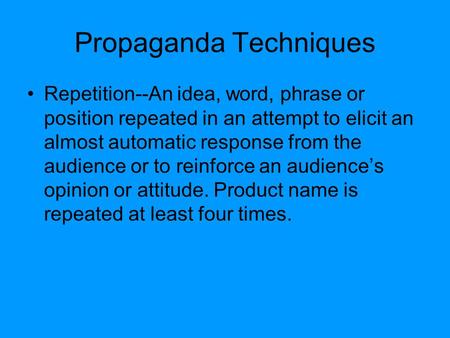 Propaganda Techniques