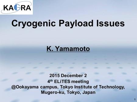 Cryogenic Payload Issues