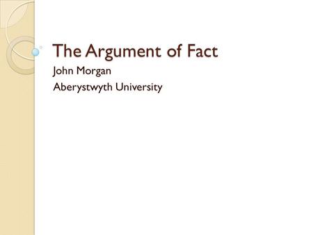 John Morgan Aberystwyth University