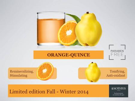 Limited edition Fall - Winter 2014 ORANGE-QUINCE Remineralizing, Stimulating Tonifying, Anti-oxidant.