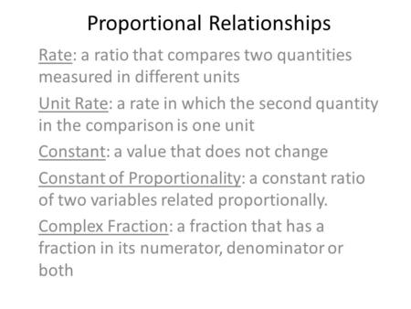 Proportional Relationships